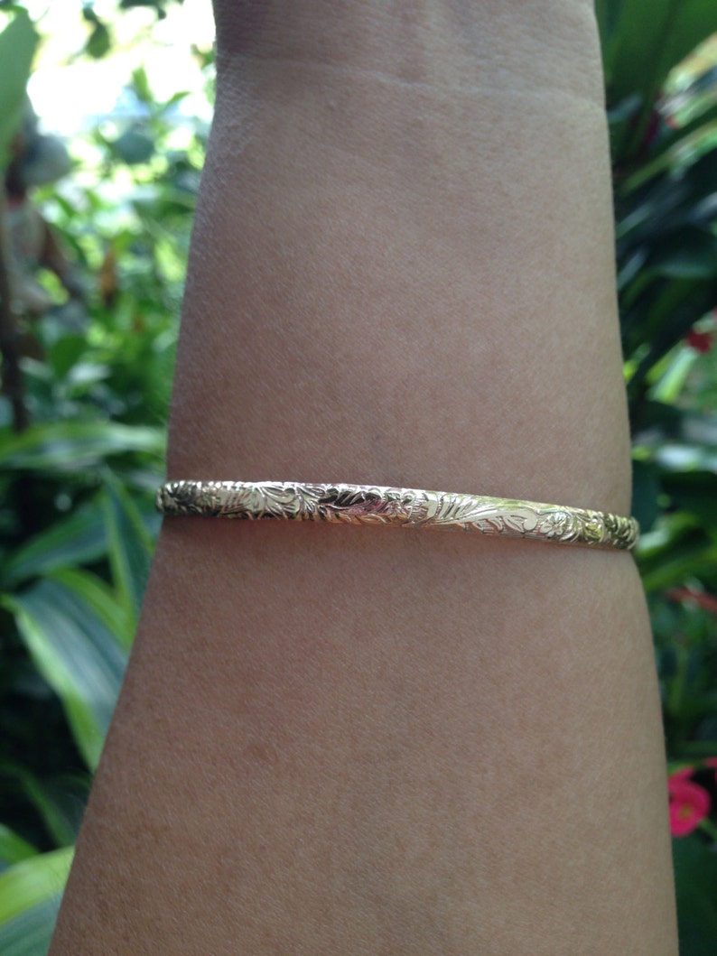 4.9 mm 14kt Gold Filled Hawaiian Heirloom Bangle Tahitian Etsy