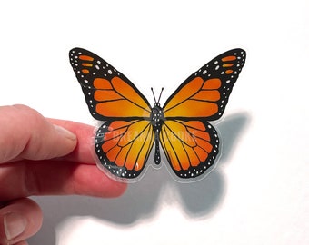 Monarch Butterfly | clear sticker decal | 3x2in