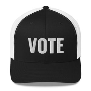 VOTE / Retro Trucker Cap - Negro/Blanco