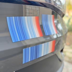 Warming Stripes, Climate Stripes | Car Magnets | Global Temp 1850-2024 #ShowYourStripes