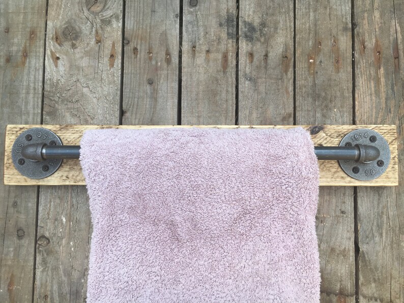 Towel Rail Handmade Wood Towel Rail Reclaimed Wood Etsy