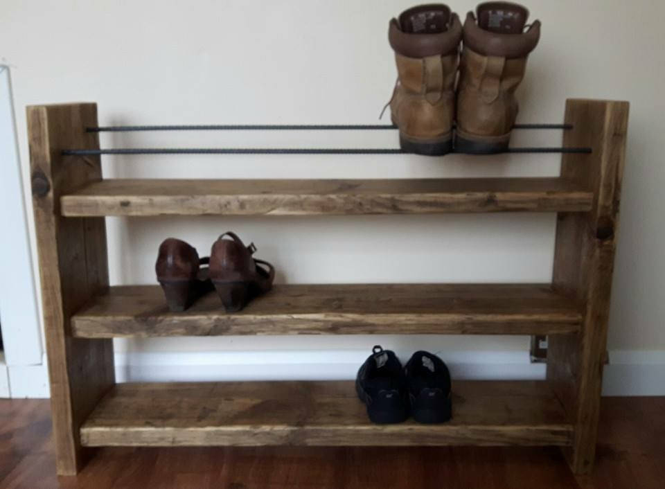 Shoe Rack Rustic Decor Reclaimed Wood Wood Shoe Rack Etsy