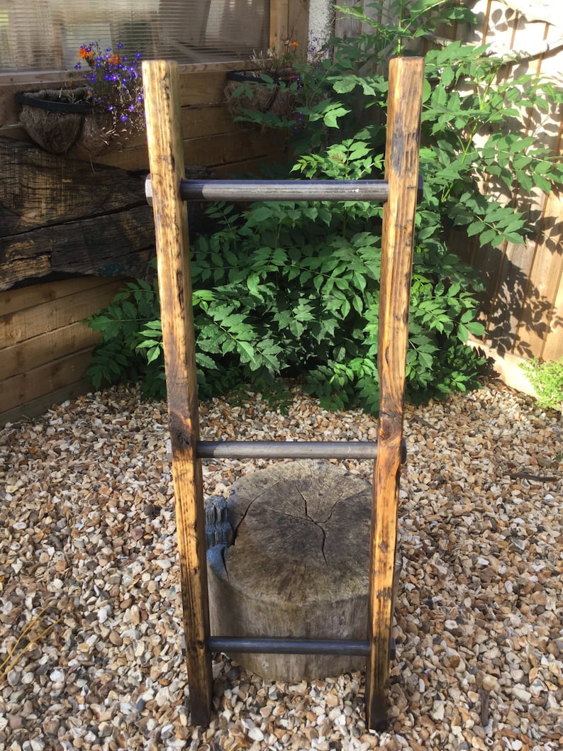 Towel Ladder Wood Towel Ladder Ladder Towel Rail Blanket Etsy