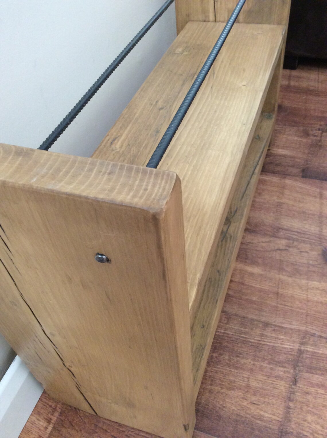 Shoe Rack Shoe Rack with steel rebar Reclaimed Wood Wood Etsy