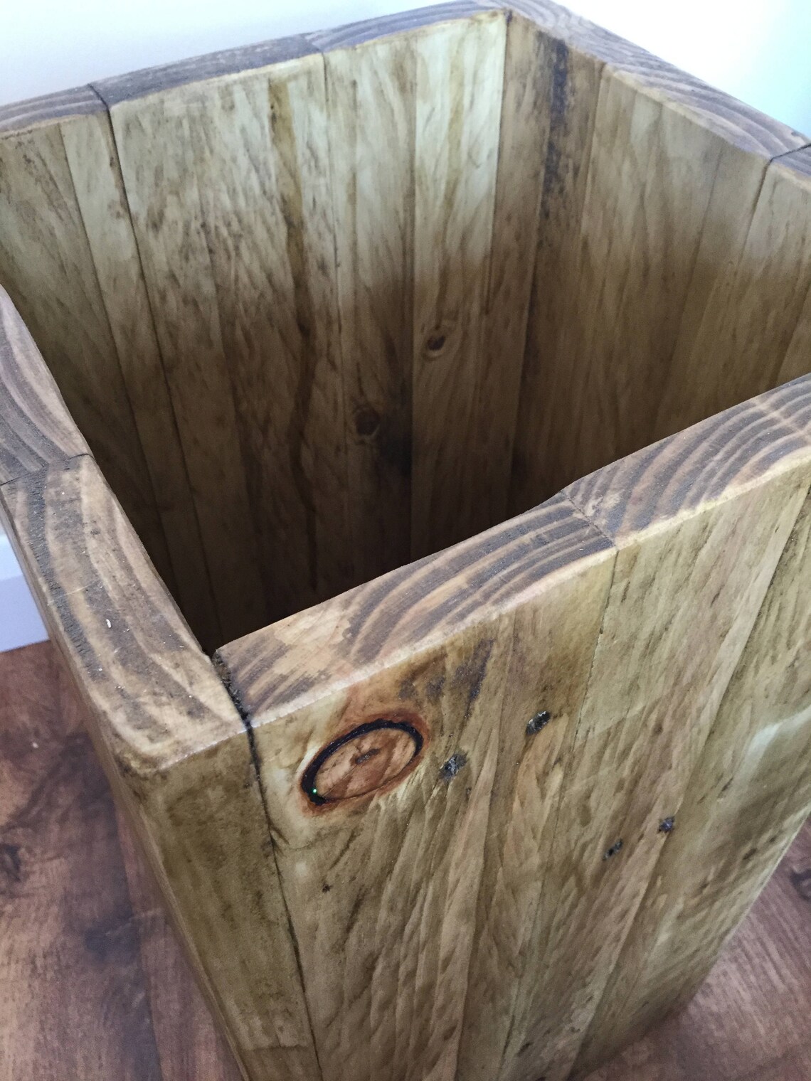 Large Wooden Bin Waste Paper Bin Bathroom Bin Reclaimed Etsy