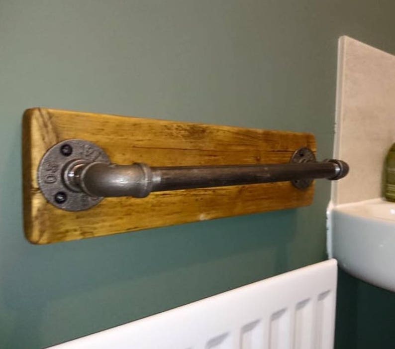 Towel Rail Handmade Wood Towel Rail Reclaimed Wood Etsy