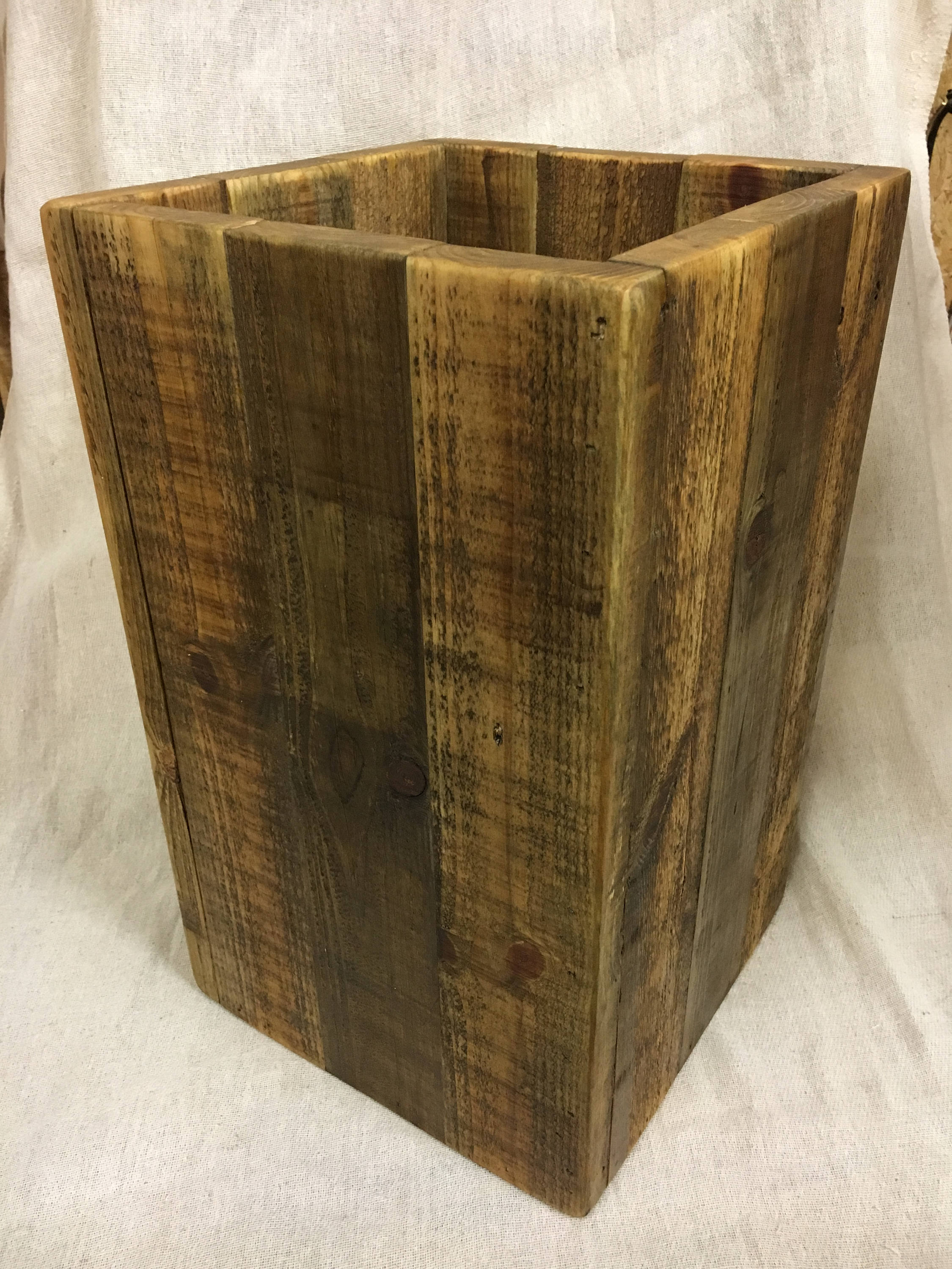 Large Wooden Bin Waste Paper Bin Bathroom Bin Reclaimed Etsy