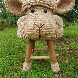 Sheep stool cover crochet (ENGLISH PATTERN)