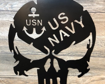 Cuadro de pared de acero Navy Punisher calibre 14