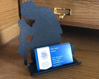 Kneeling Soldier Business Card Holder