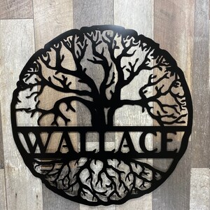 Monogrammed Tree of Life wall art
