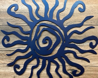Arte mural Sol de acero: Decoración para el hogar en metal de calibre 14