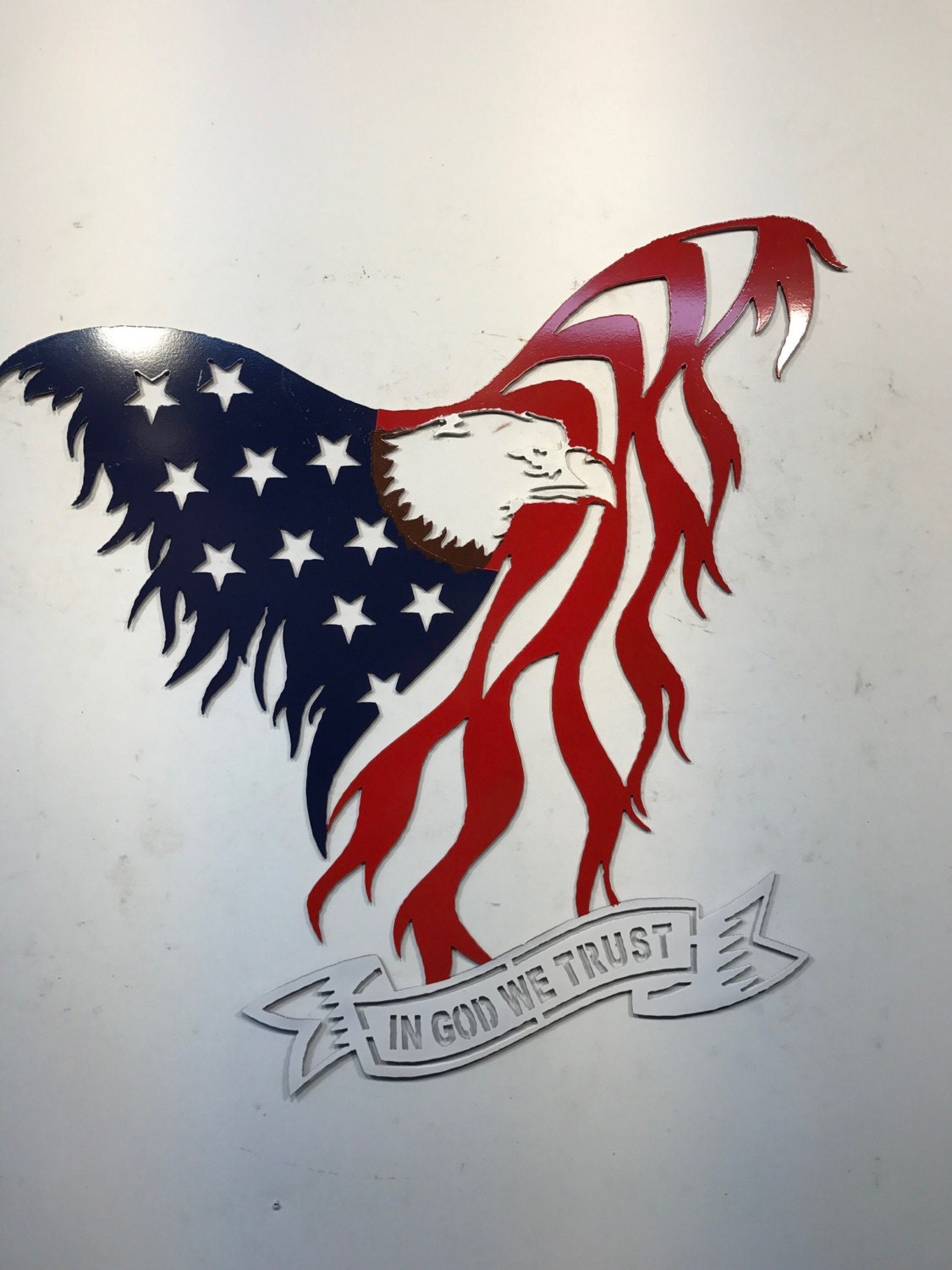 American flag in god we trust tattoo