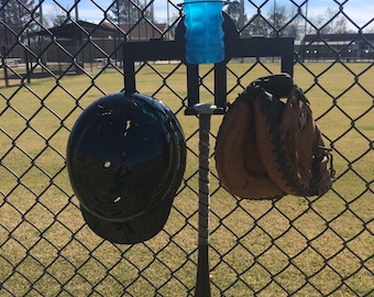 Steel Dugout Organizer: Bat, Helmet, Glove & Drink Holder