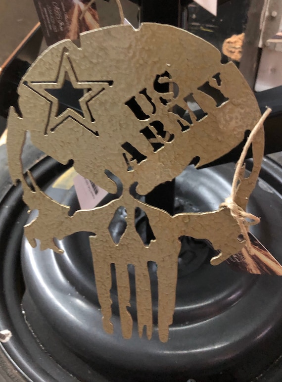 Fox MetalFab Powder Coated Trailer Hitch Cover Punisher (Army Green