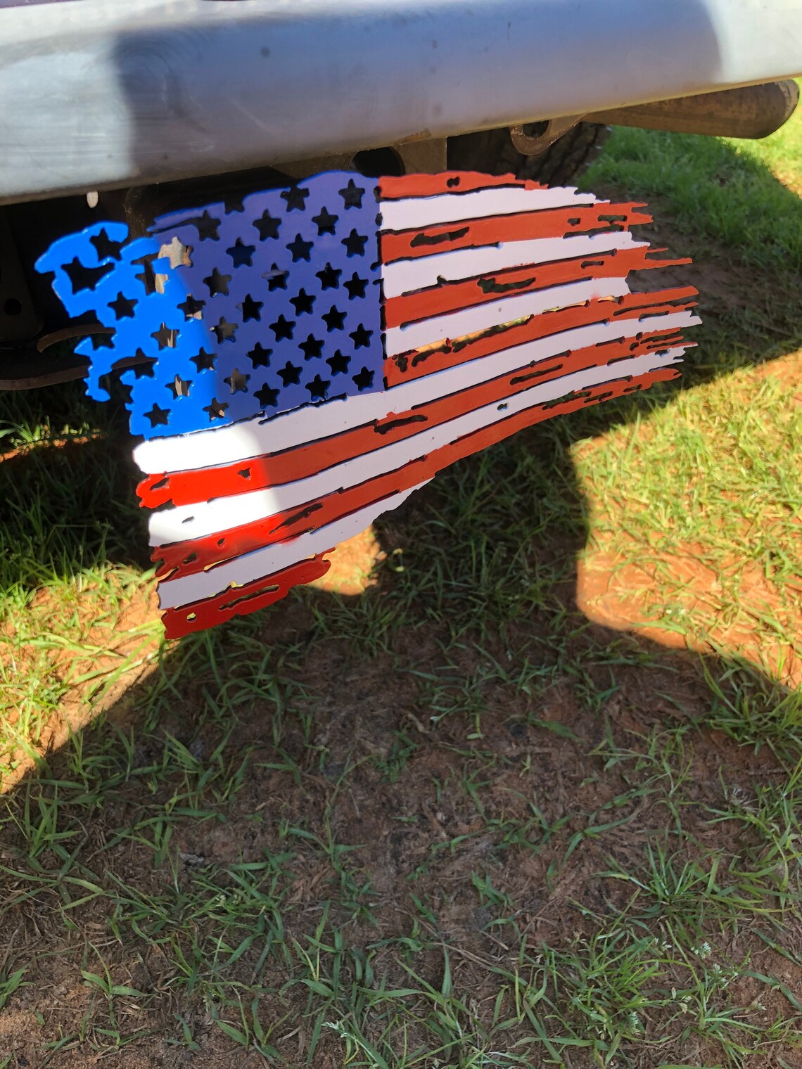 Tattered American Flag Tow Hitch Cover Etsy
