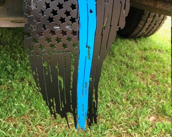 Police Tattered Flag tow hitch cover