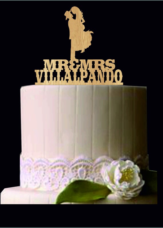 Country Western Wedding Cake Topper Silhouette Cowboy Custom Etsy
