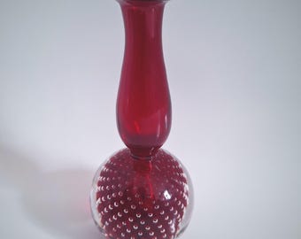 VENINI Jarrón Vintage Monofiore de cristal de Murano Bulicante Acid Firmado