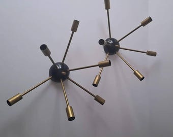 Pair Sputnik Appliques Wall Lamps Gino Sarfatti style