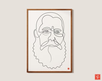 claude monet, monet portrait, monet line art, monet print, monet poster, one line art, one line drawing,line art print,wall art prints,goker