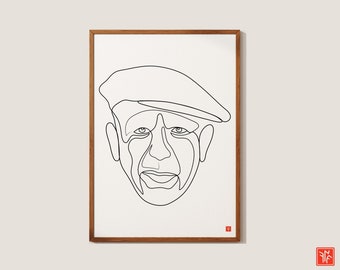 pablo picasso, picasso portrait, picasso line art, picasso print, picasso poster, one line art, one line drawing, line art print ,goker