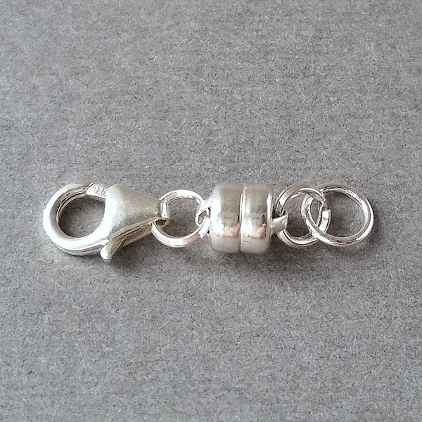 Large Magnetic Clasp Converter, Lobster Clasp, Sterling Silver, Strong 5.5mm Magnet, Necklace Bracelet, Extender Adapter, Jewelry Accessory