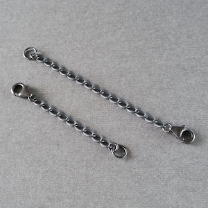 Heavy Duty Adjustable Extender Chain, Oxidized Sterling Silver, 2 Inch 3 Inch 4 Inch, Large Link, Necklace Bracelet