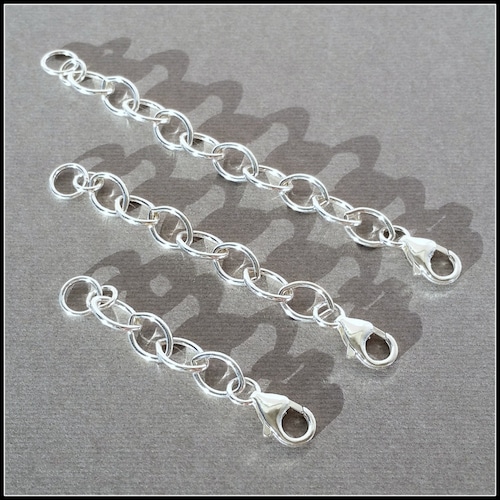 Sterling Silver Necklace Extender Chain - 2" Curb Chain With Spring Ring For Jewelry Lengthening