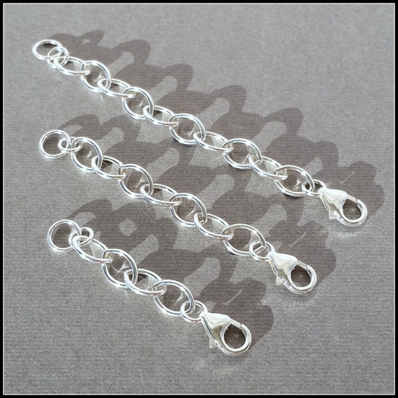 Extra Large Link Heavy Duty Extender Chain, Solid 925 Sterling Silver,  Adjustable Length, Necklace Bracelet, 2 3 4 Inch, Custom 