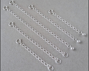 Sterling Silver Jewelry Extender With Silver Drop Charm