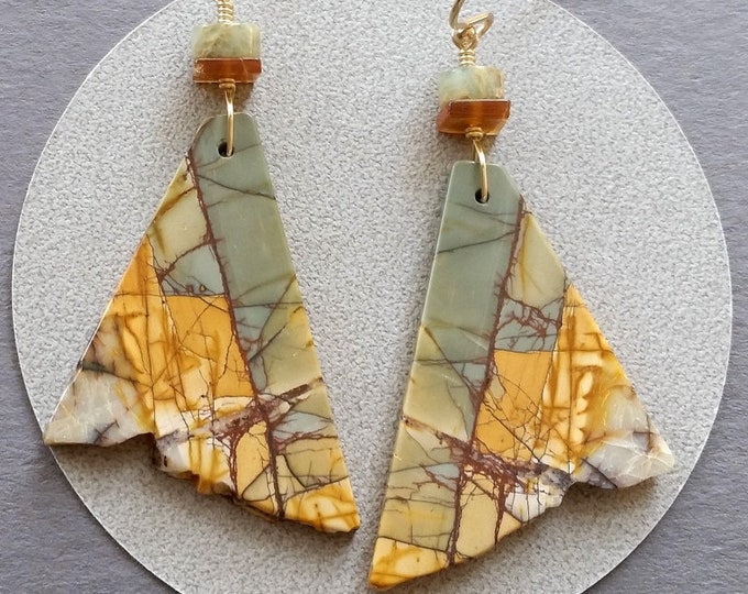 •WEEPING WILLOW• picasso jasper + silver earrings