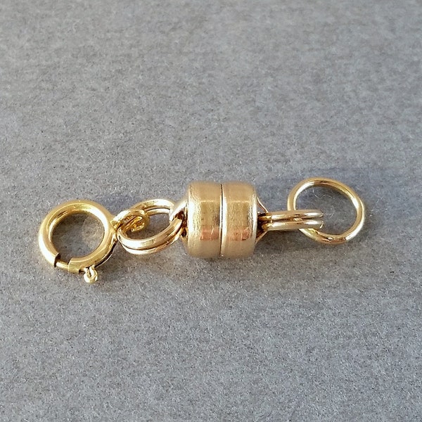 Strong Magnetic Clasp Converter, 14K Gold Filled, Large 5.5mm Magnet, Necklace Bracelet Anklet, Extender Adapter, Jewelry Accessory