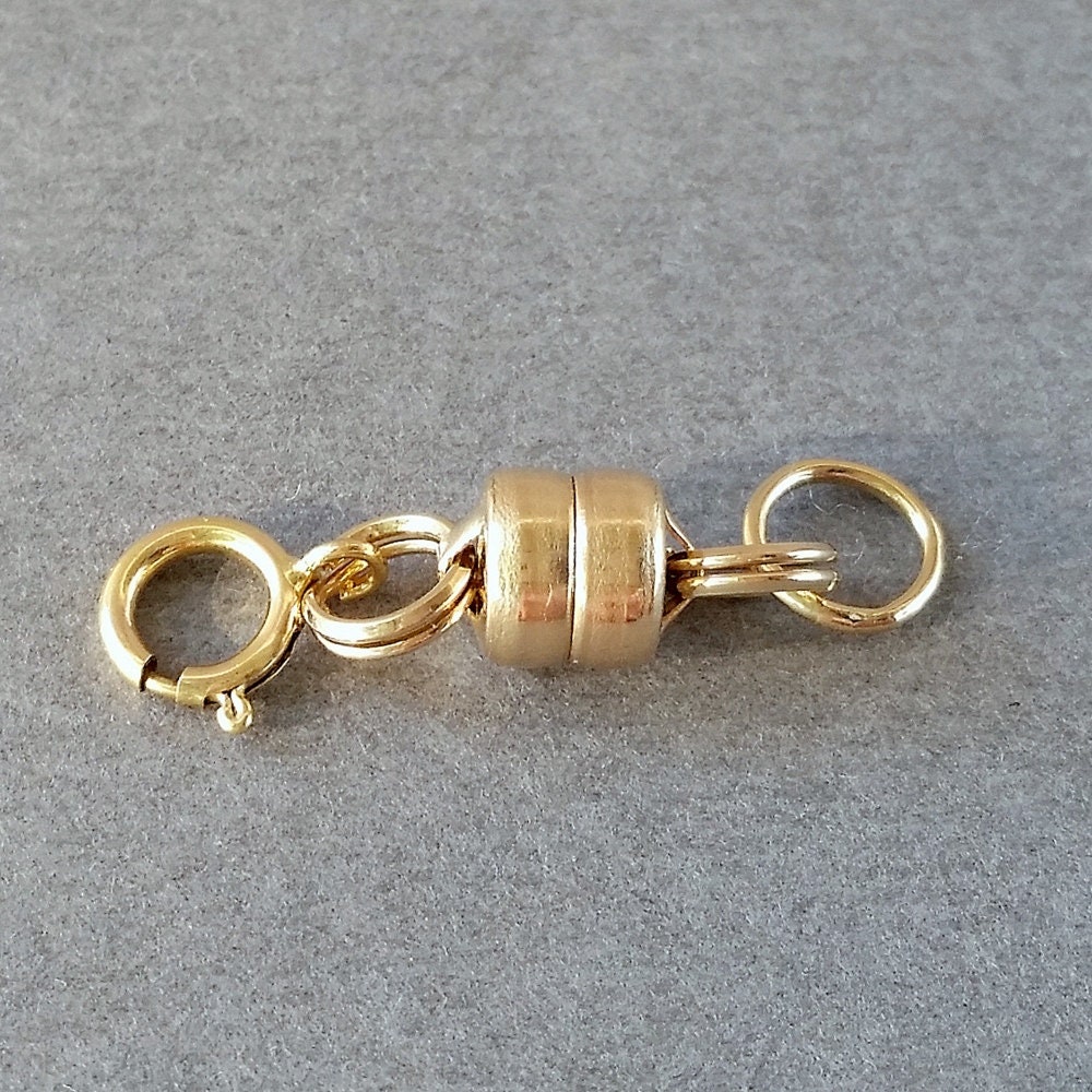 14K Rose Gold Strong Magnetic Jewelry Clasp with Spring Ring Clasp - DA0249  - Broadway Jewelry & Rare Coins