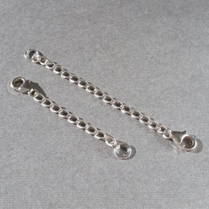 Heavy Duty Adjustable Extender Chain, 925 Sterling Silver, 2 Inch 3 Inch 4 Inch, Large Link, Necklace Bracelet