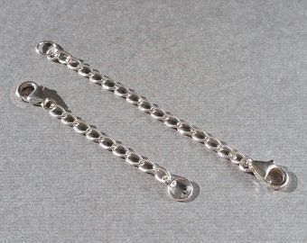 Heavy Duty Adjustable Extender Chain, 925 Sterling Silver, 2 Inch 3 Inch 4 Inch, Large Link, Necklace Bracelet
