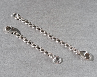 Heavy Duty Adjustable Extender Chain, 925 Sterling Silver, 2 Inch 3 Inch 4 Inch, Large Link, Necklace Bracelet