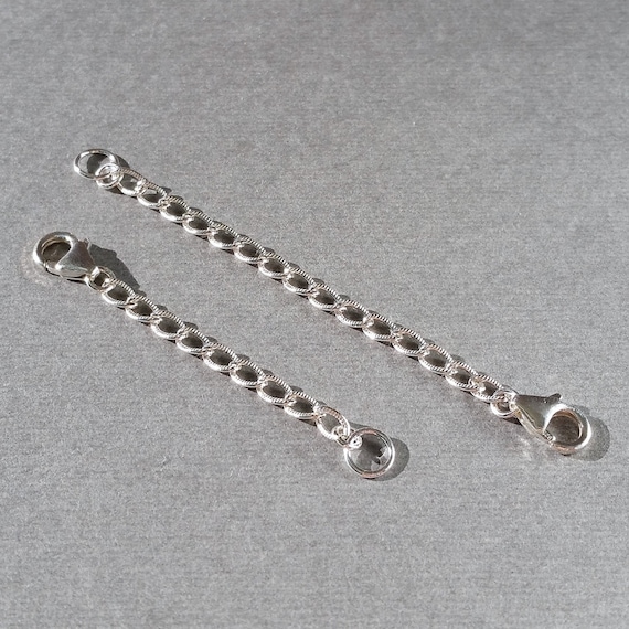 Sterling Silver Extender for Necklace, Adjustable Silver Chain Extender,  Necklace Extender, Silver Extender Chain for Bracelet 