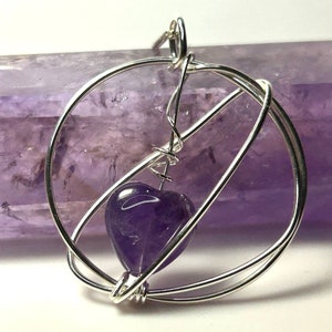 Gorgeous Amethyst Heart Necklace Sterling Silver Birthstone Pendant Handmade in UK Unique Birthstone Jewellery image 7