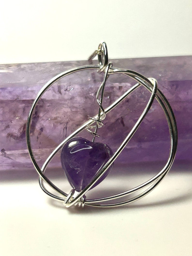 Gorgeous Amethyst Heart Necklace Sterling Silver Birthstone Pendant Handmade in UK Unique Birthstone Jewellery image 7