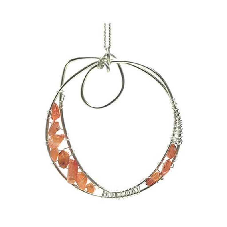 Mandala necklace with carnelian gemstone