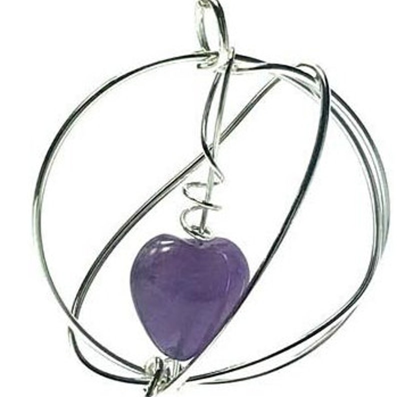 Gorgeous Amethyst Heart Necklace Sterling Silver Birthstone Pendant Handmade in UK Unique Birthstone Jewellery image 8