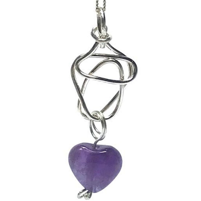 Heart shaped amethyst gemstone necklace