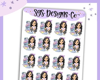 Miss Lady D Fold Clothes Sticker Sheet