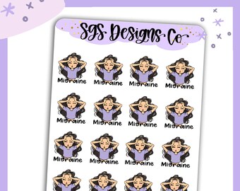 Miss  Lady D Migraine Planner Stickers Sheet