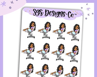 Miss  Lady D GYN Sticker Sheet