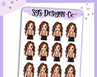 Miss Lady D  Gym Get Fit Sticker Sheet
