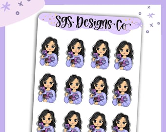 Miss Lady D Bookworm Sticker Sheet