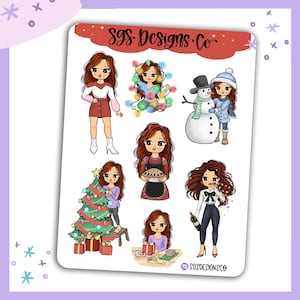 Miss Lady D Fashionista Holiday Sticker Sheet