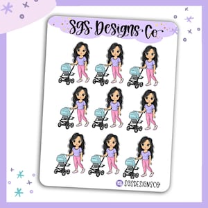 Miss  Lady D Baby Pram Sticker Sheet